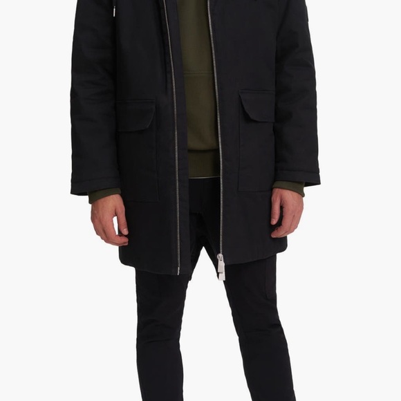 NOIZE BAKER MENS FULL ZIP  HOODED MID LENGTH PARKA JACKET BLACK SIZE XXL NWOT - Picture 6 of 15